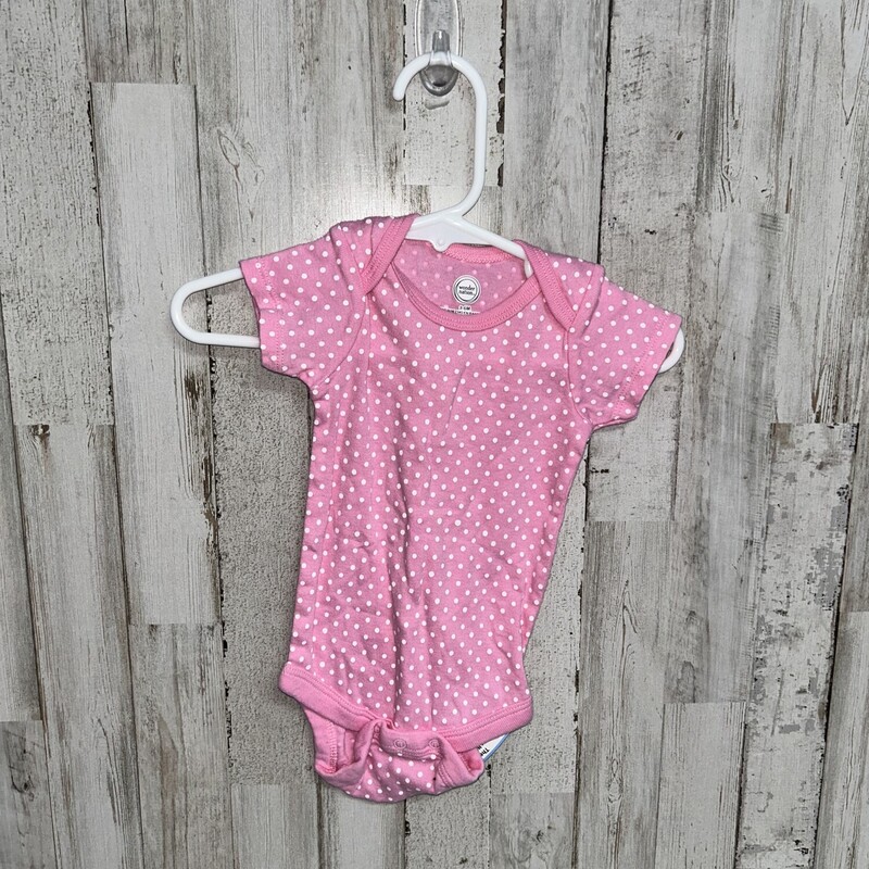 3/6M Pink Dotted Onesie, Pink, Size: Girl NB-3m