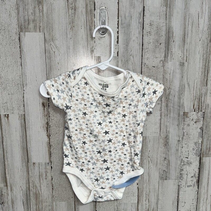 3/6M White Star Print One