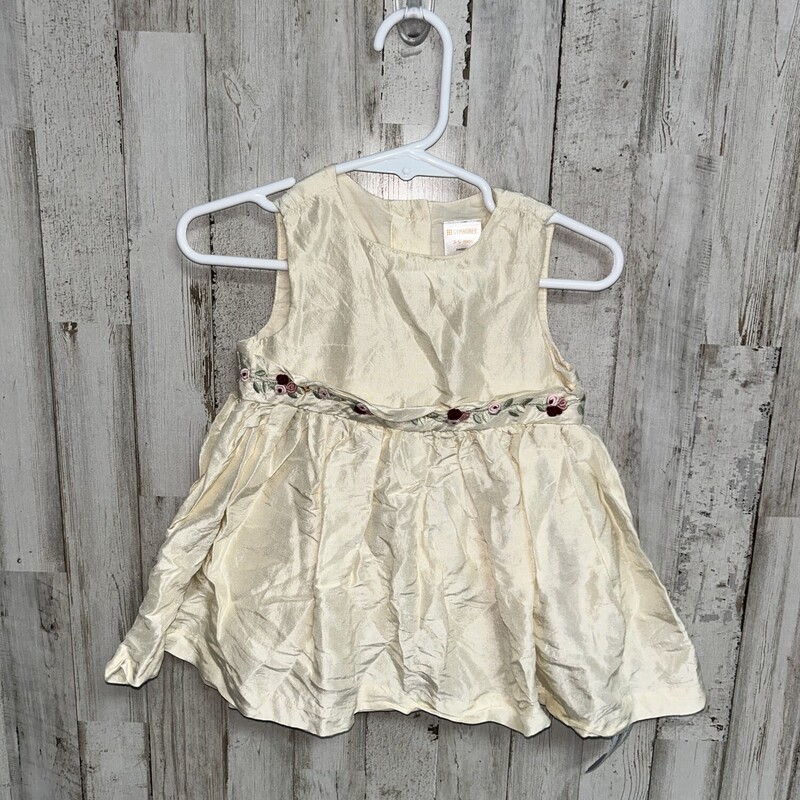 3/6M Tan Flower Dress, Tan, Size: Girl NB-3m