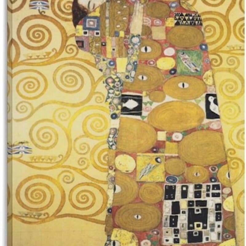 Gustav Klimt Fulfillment Canvas
Yellow, White and Black
Size: 18x12