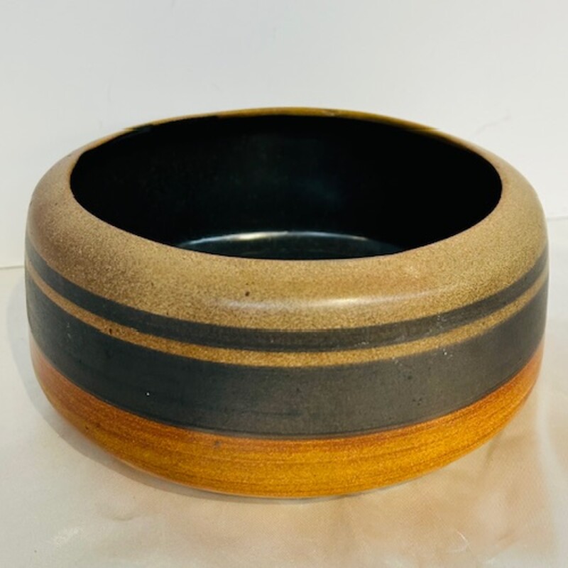 Lapid Pottery Stripe Bowl
Brown and Black
 Size: 8x3H