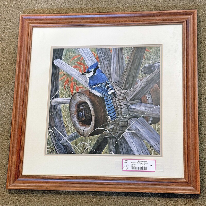 Blue Jay On Wagon Wheel
19.5 In x 19 In