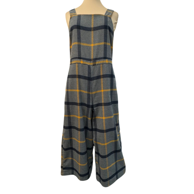 Modcloth Plenty Of Panache Plaid Jumpsuit<br />
With Pockets<br />
Zippered Back<br />
Gray, Yellow and Navy<br />
Size: Small<br />
So Cute!