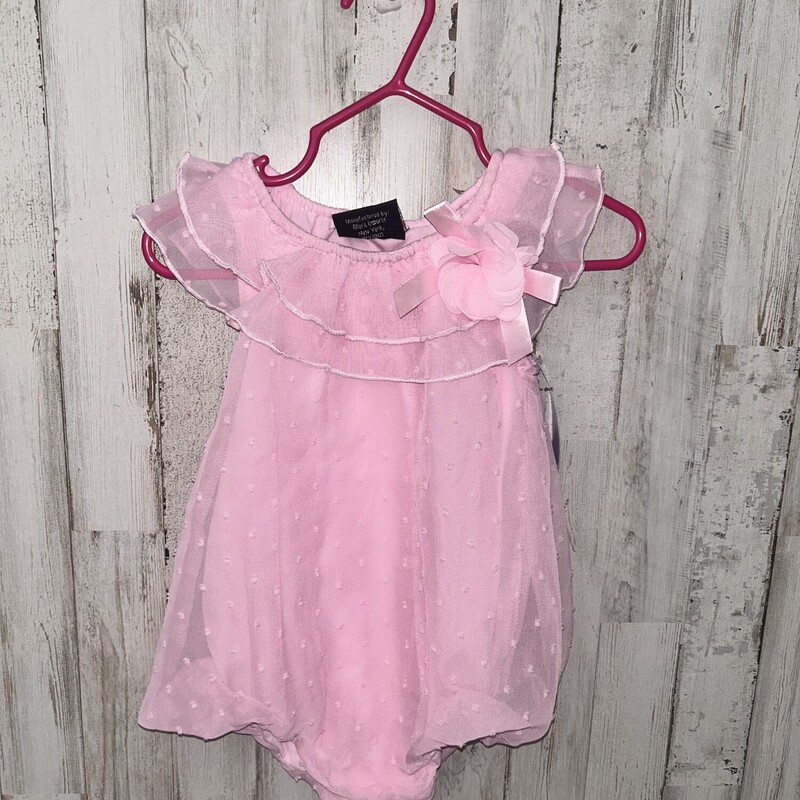 3/6M Pink Sheer Dotted Bu, Pink, Size: Girl NB-3m