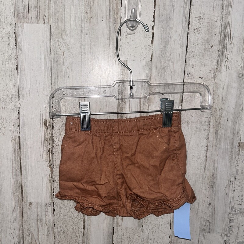 6/9M Brown Pull On Shorts, Brown, Size: Girl 6-12m