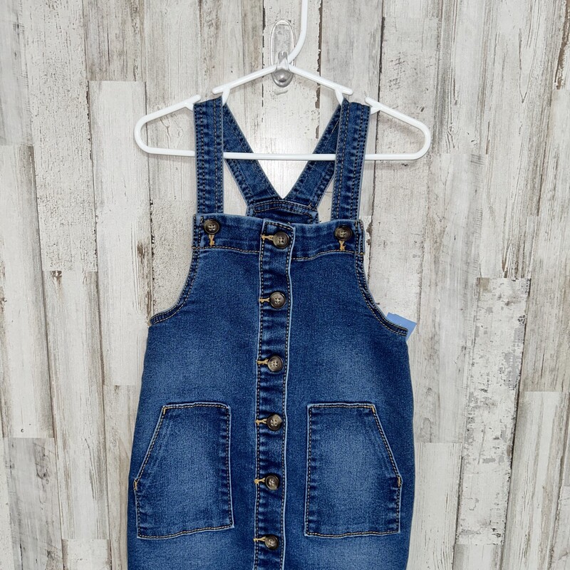 4T Denim Overall Dress, Blue, Size: Girl 4T