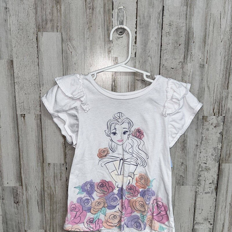 5T White Belle Tee, White, Size: Girl 5T