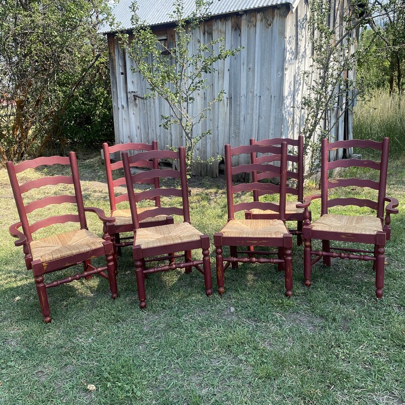 Solid Wood Ladder Back, Set Of 6

Host Chair:  26Wx20Dx41H
Side Chair:  21Wx19Dx41H