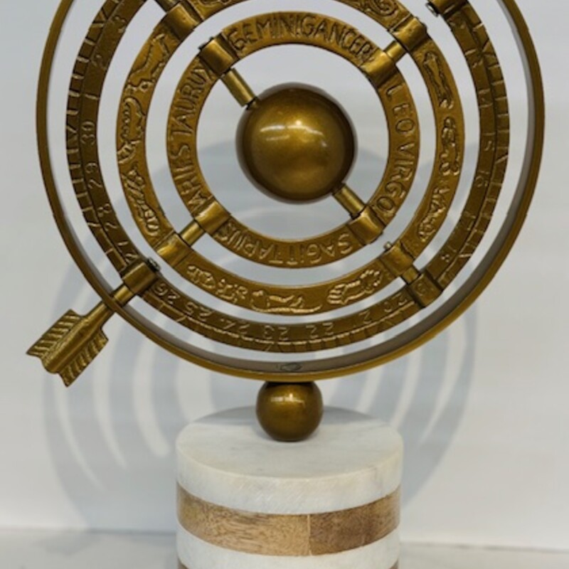 Celestial Armillary Marble Base
Gold White
Size: 11x13.5H