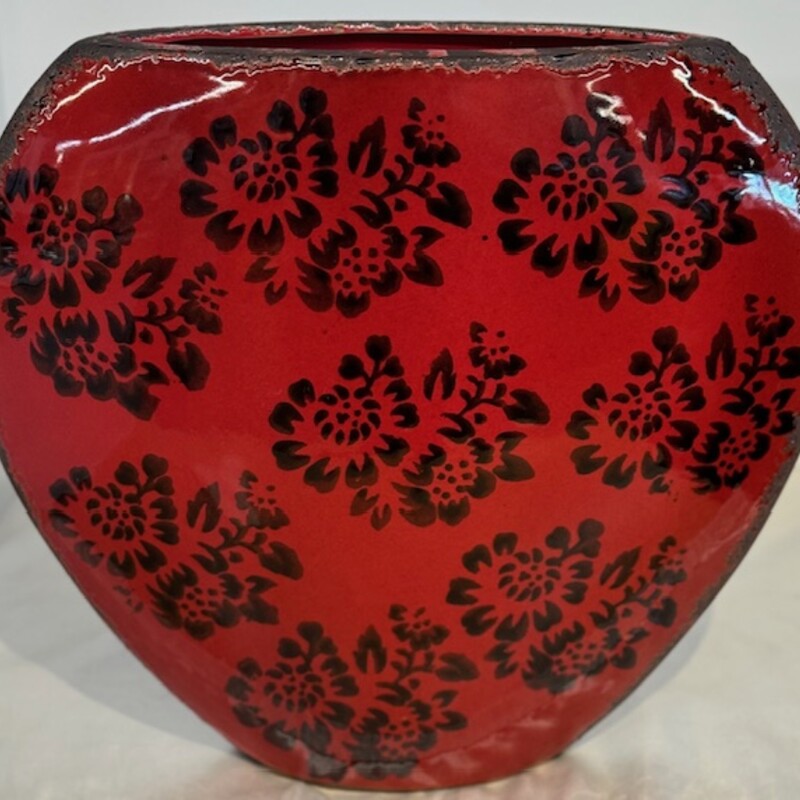 Distressed Floral Ellipse Vase
Red Brown
Size: 14x13H