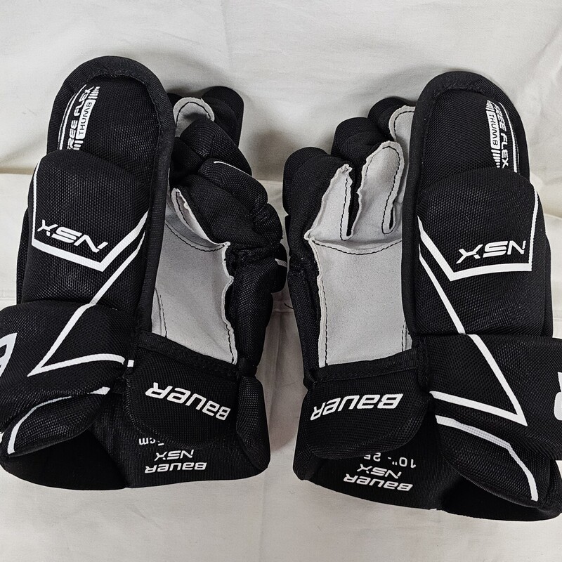 Bauer NSX Hockey Gloves, Black & White, Size: 10in., Like New!