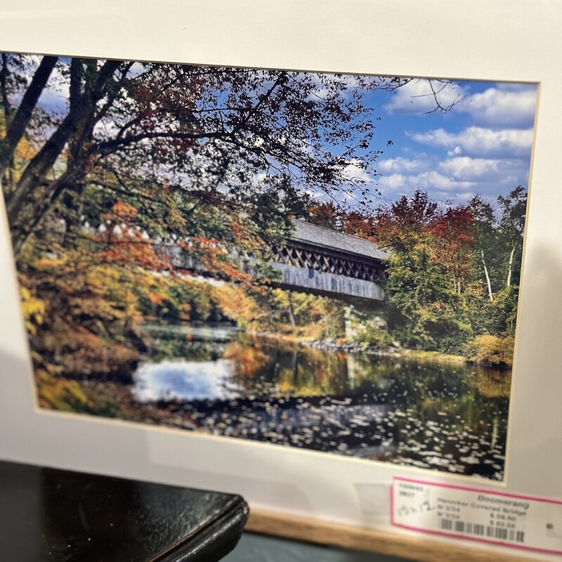 Henniker Covered Bridge,
 Size: 15 X 12
 Beautiful original fall photograph of the Henniker Covered Bridge by Bethlehem photographer, Stephen Gifford.