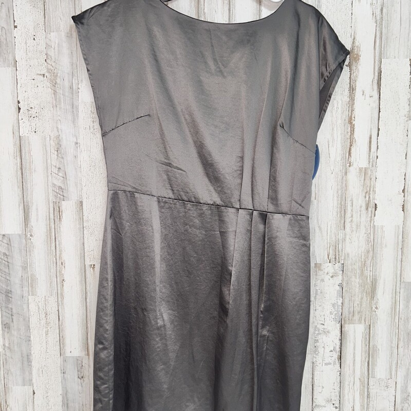 Sz8 Grey Satin Dress, Grey, Size: Ladies M