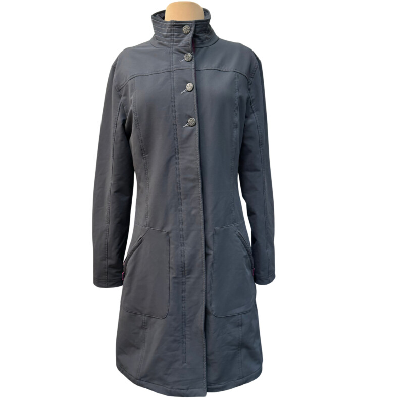 Title 9 Long Jacket<br />
Zipper and Button Closure<br />
Color: Gray<br />
Size: Medium