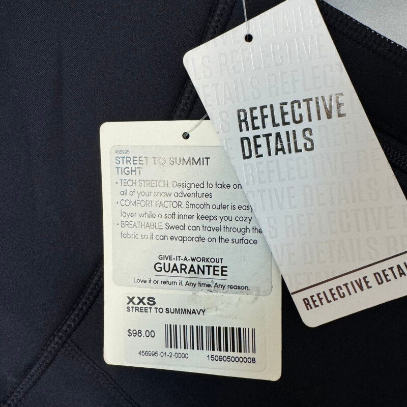 New Athleta Street to Summit Tights
With Reflective Details
Navy and Gray
Size: XXS
Retails for $98.00