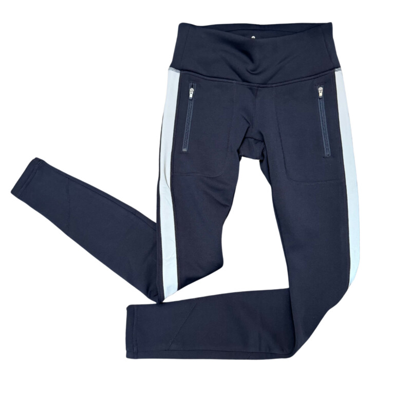 New Athleta Street to Summit Tights<br />
With Reflective Details<br />
Navy and Gray<br />
Size: XXS<br />
Retails for $98.00