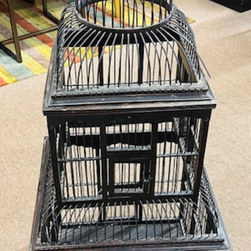 Vintage Wood Floor Bird Cage
Black Size: 17 x 17 x 43H