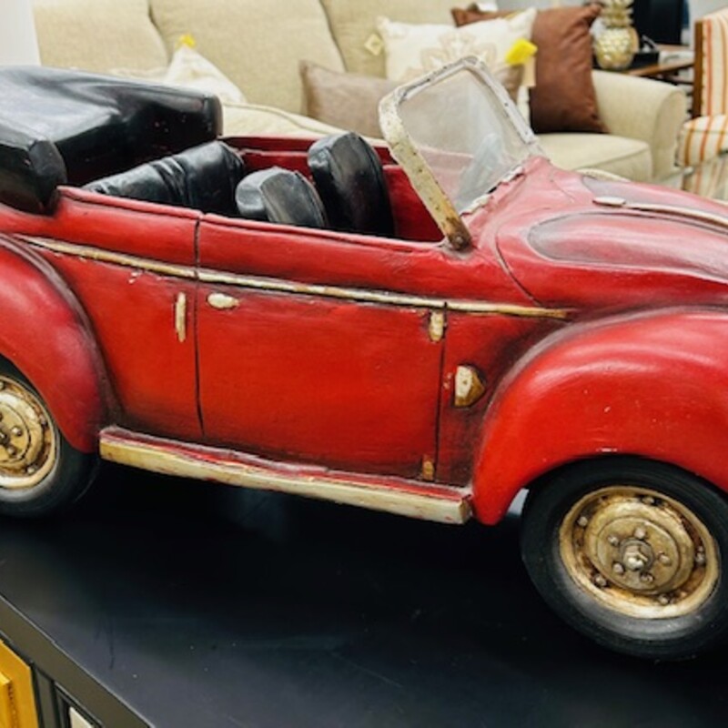 Volkswagen Bug Convertible Car
Red Black Silver Size: 25 x 10 x 11H