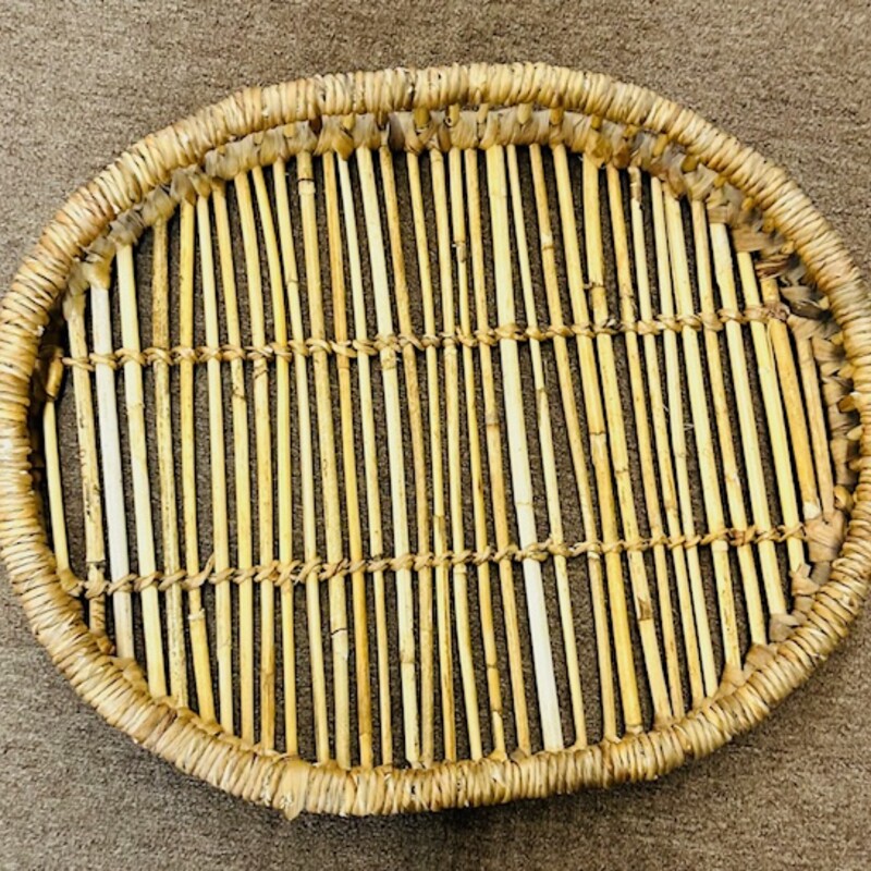 Bamboo Rattan Oval Tray
Tan Brown Size: 21 x 17.5W