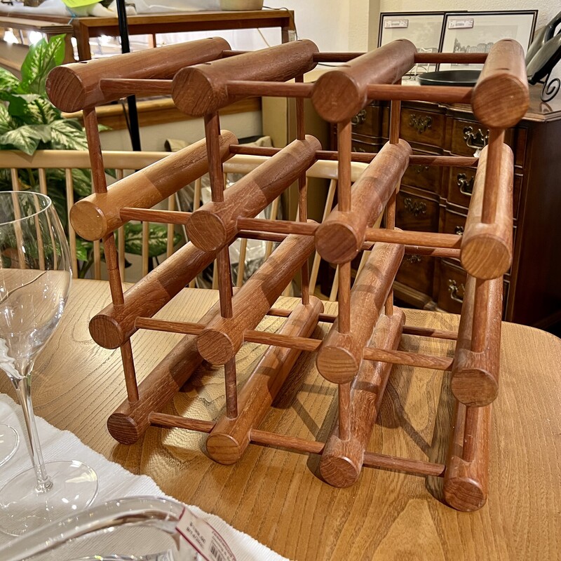 Mid Century  Nissen of Denmark wine rack,
Size: 14x14