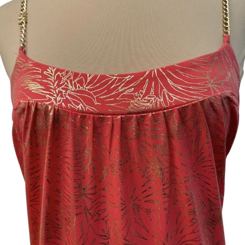 NEW Michael Kors Maxi Dress
Metallic Floral
Chain Detail
Color: Sangria and Gold
Size: Medium