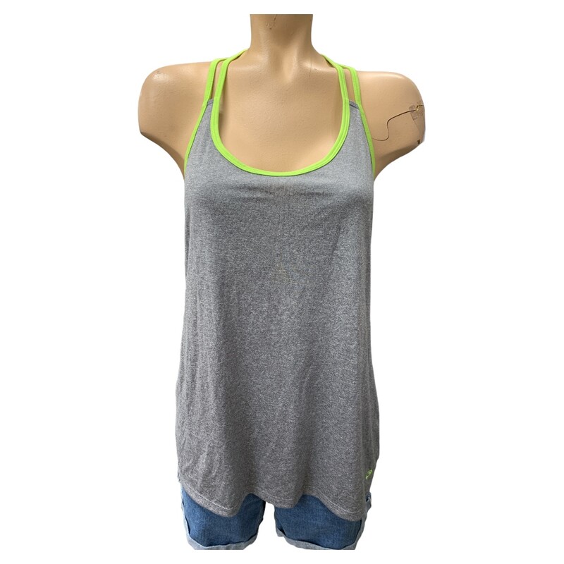 Champion Tank, Grey/grn, Size: L