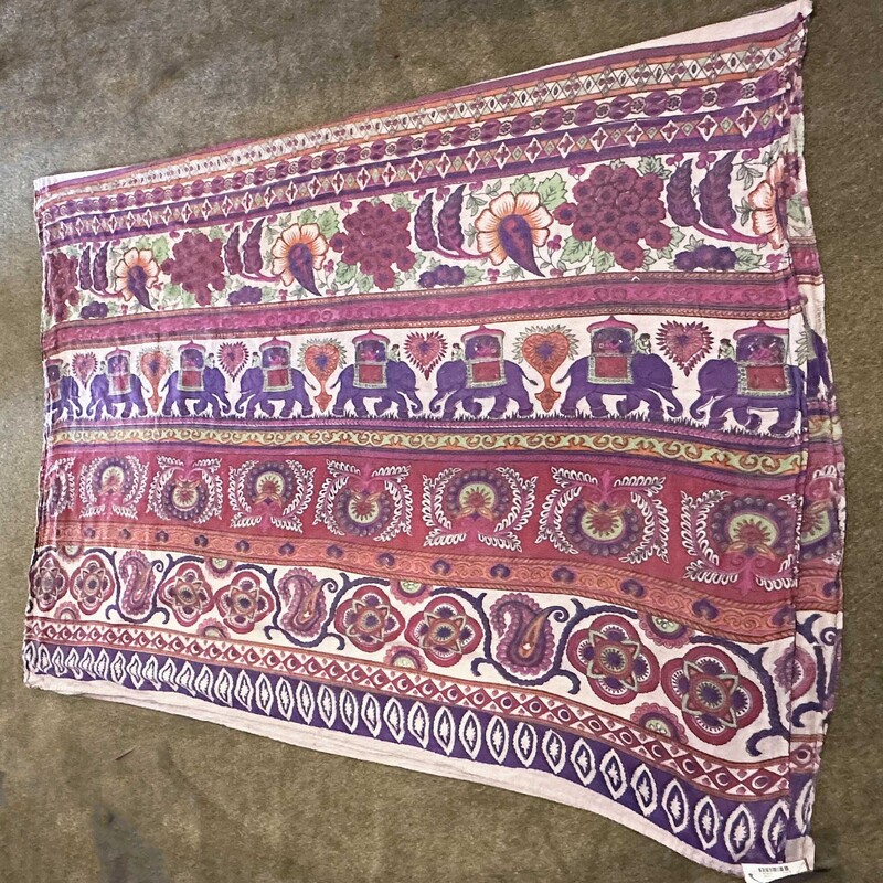 Purple Multi Boho Elephant Bed Cover or
Tablecloth
61 In x 92 In.