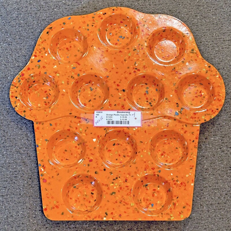 Orange Plastic Cupcake Tr