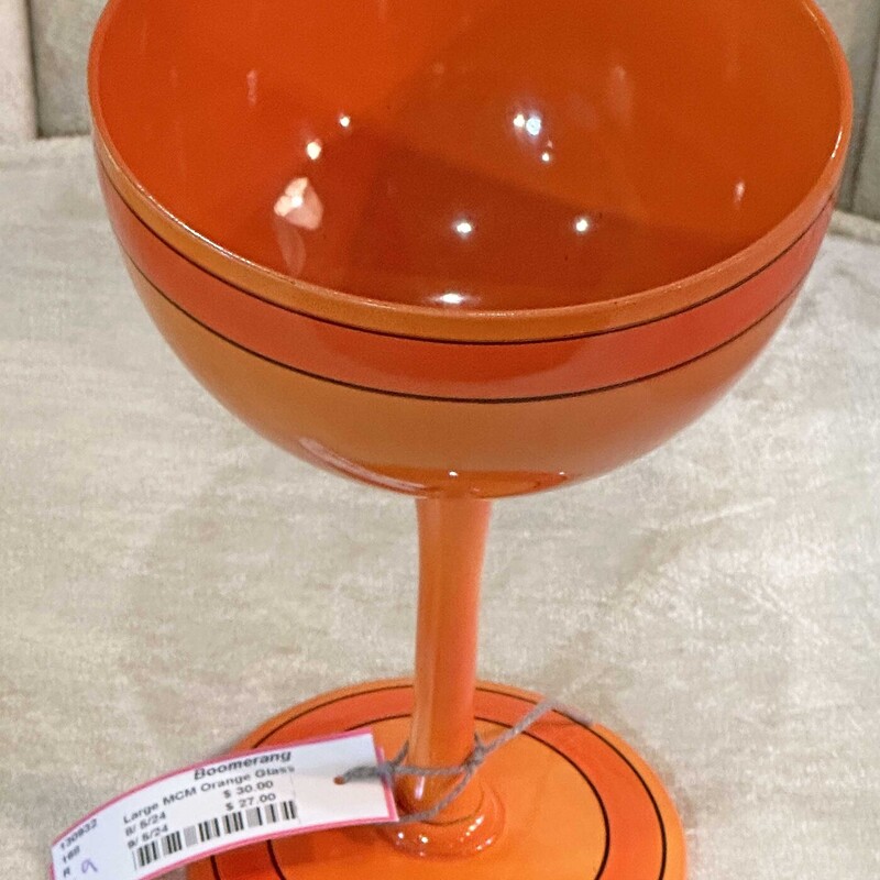 Large MCM Orange Glass