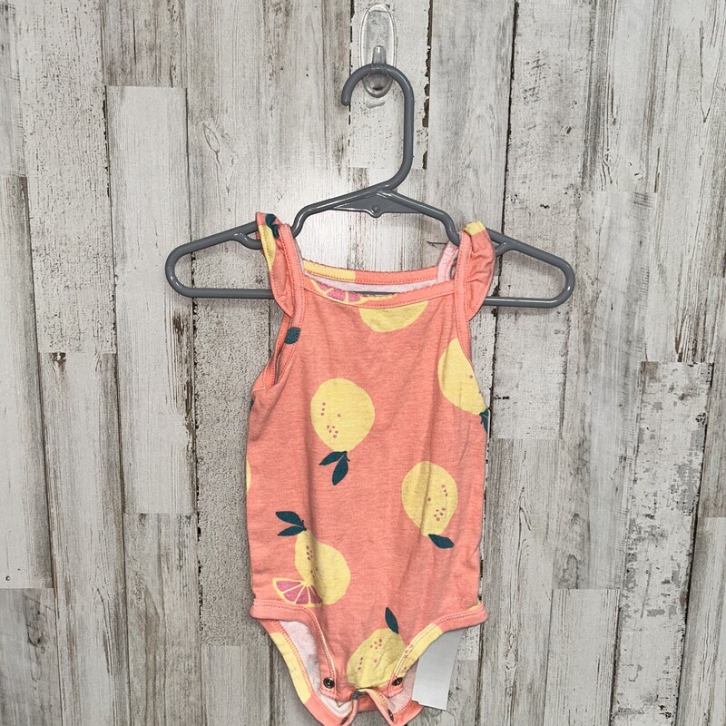 6M Pink Lemon Tank Onesie