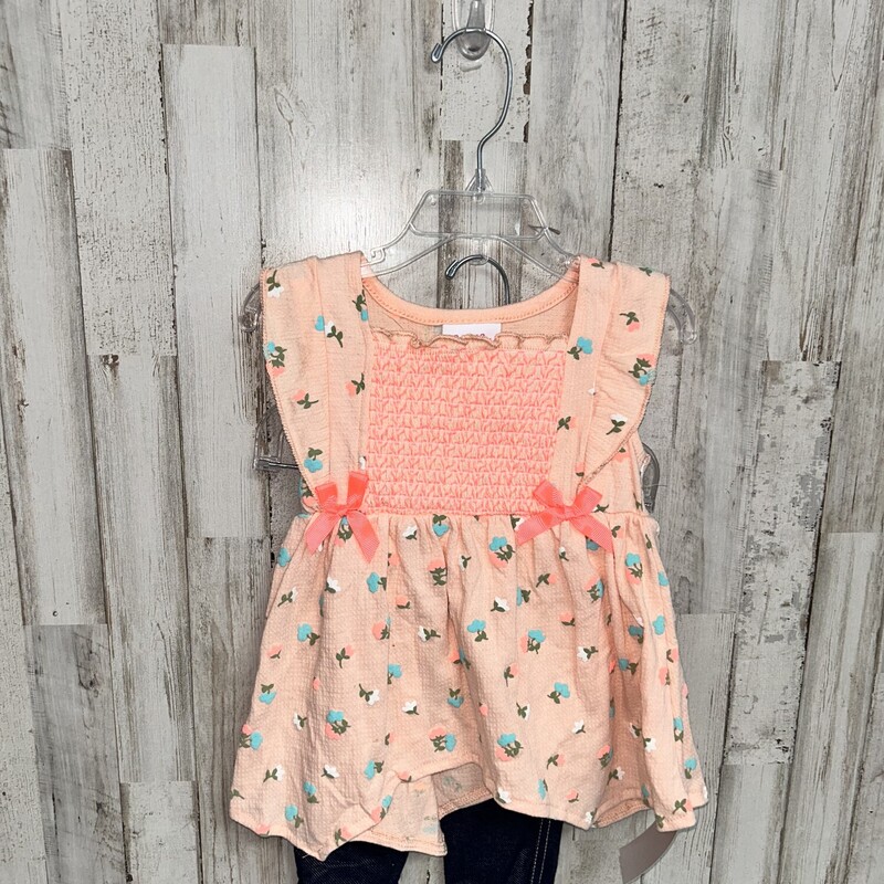 2T 2pc Coral Smock Top Se