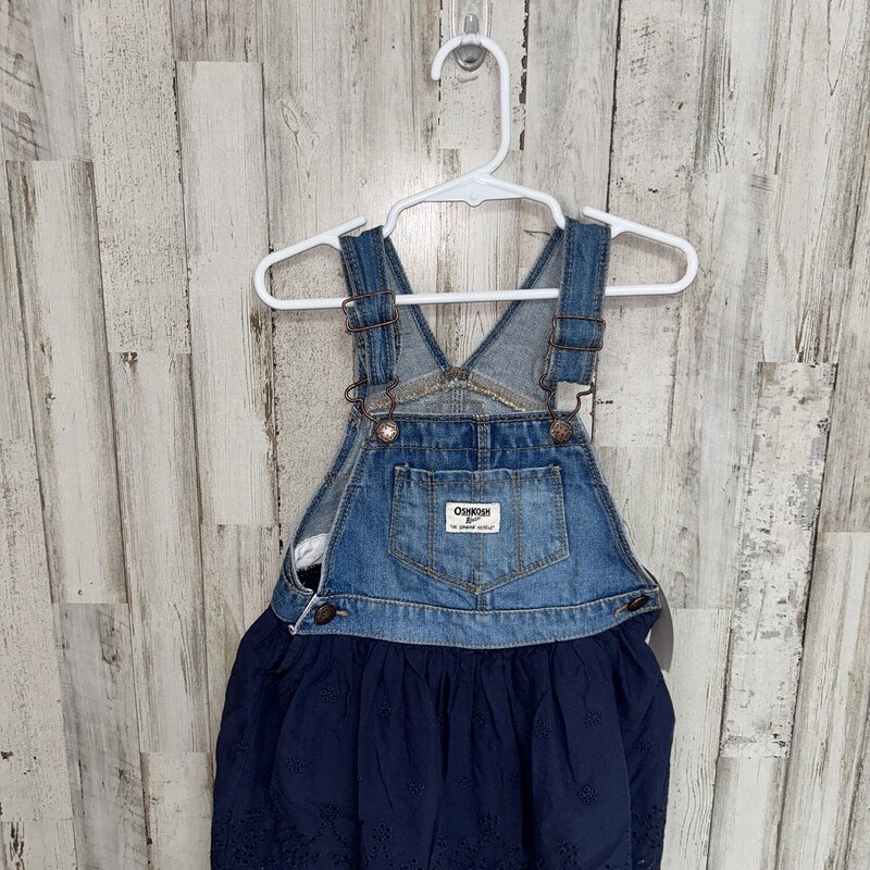 3T Navy Eyelit Overall Dr, Blue, Size: Girl 3T