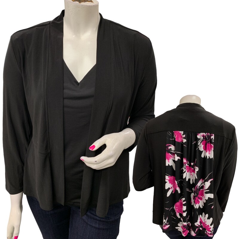 Tanjay Floral Cardi, Black/mu, Size: L