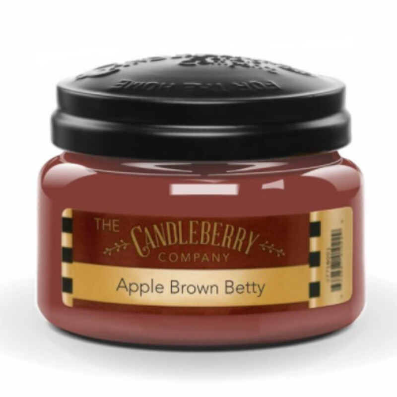 Apple Brown Betty Candle
10oz/65 hr
 A delightfully sweet pastry straight out of the bakery oven.  If you're looking for mainly apple scent, look elsewhere! (try Juicy Macintosh or even Warm Apple Cider for a spiced apple). Candleberry's Apple Brown Betty is more of a bakery scent than fruity, nevertheless, it is modeled after an actual super-buttery apple brown betty drowned in sweet caramel sauce.  The balance of fragrance notes is just that... balanced.  It's certainly yummy.  Your home will be absolutely delicious with rich, powerful fragrance with this power-packer!