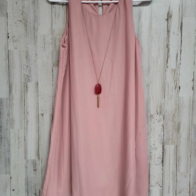 M Pink Sheer Tank Dress