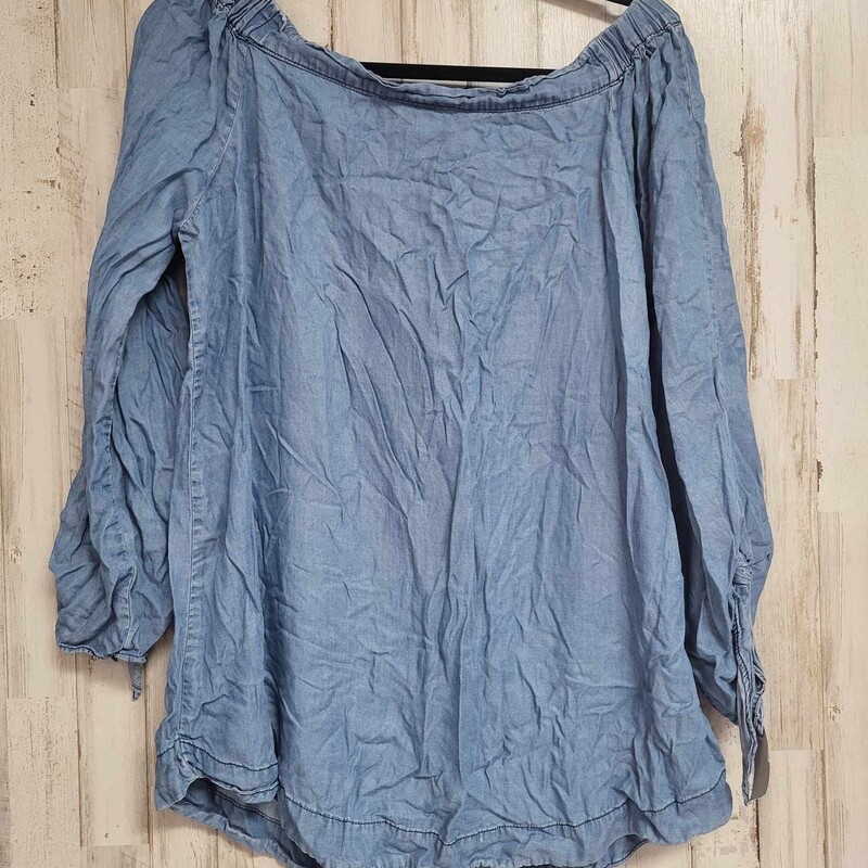 L Chambray Tie Top