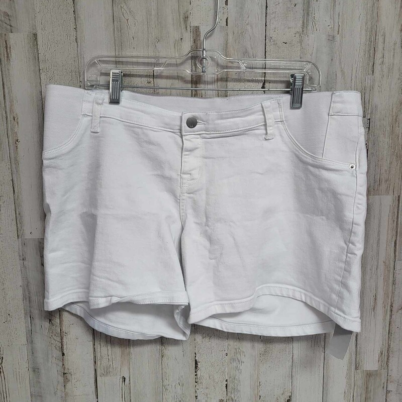 L White Midi Shorts