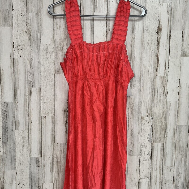 L Coral Smock Tank Dress