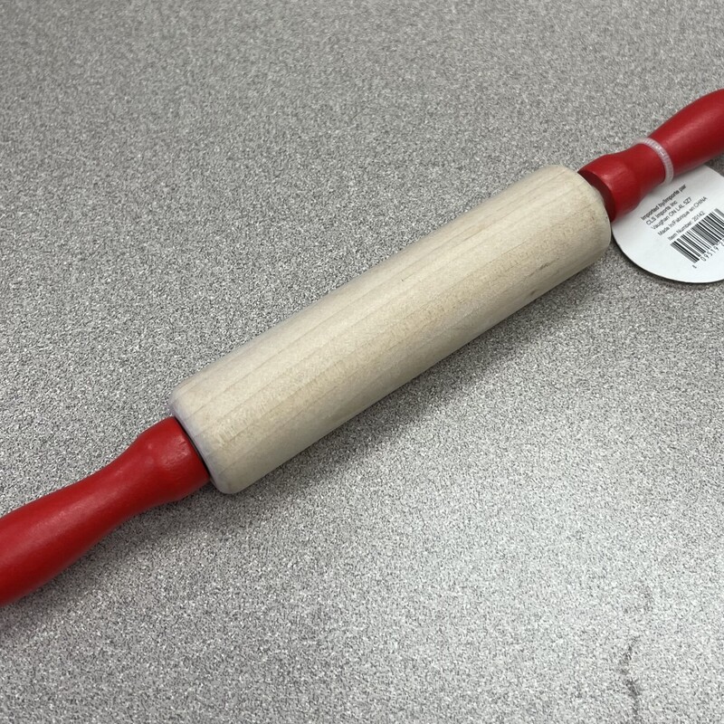 Mini Wooden Rolling Pin, Red, Size: 8 Inch