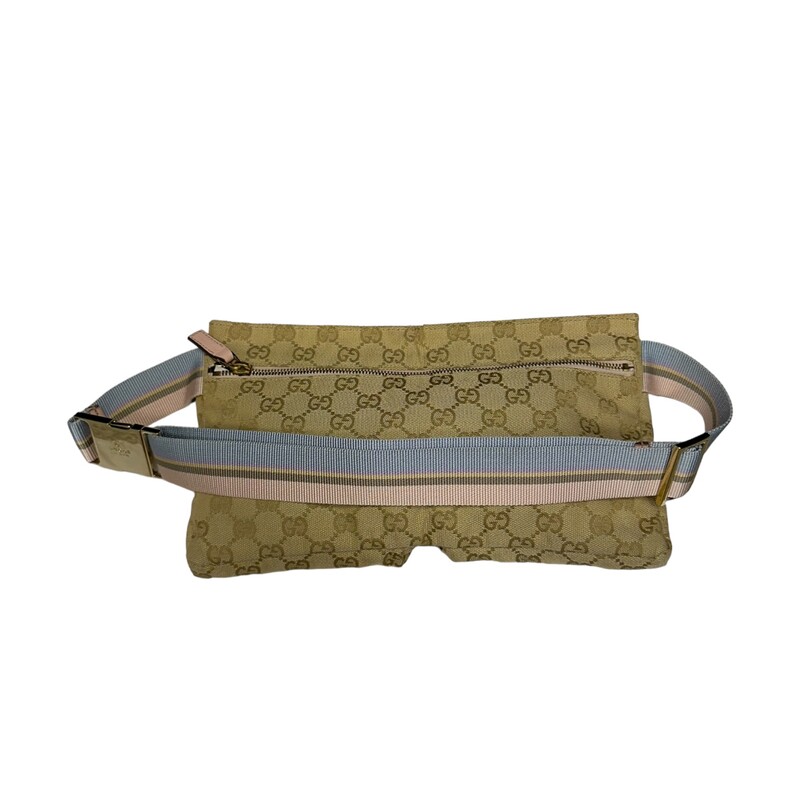 Gucci Waist Fanny Pack<br />
Adjustable waist band<br />
Style Code:28566 491404<br />
*small mark near pocket shown in photos