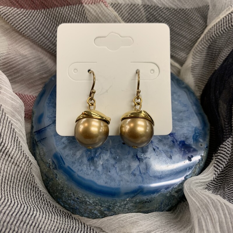 Earrings, Gold, Size: None