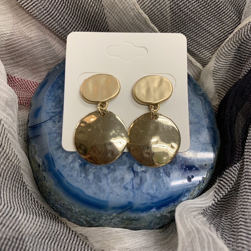 Earrings, Gold, Size: None