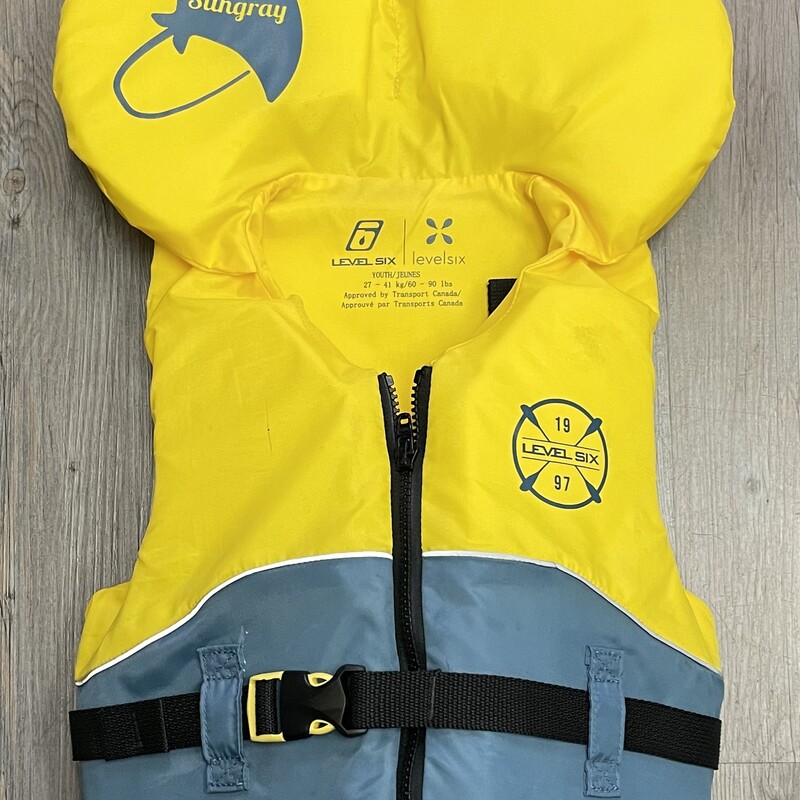 Level Six Life Jacket, Yellow/b, Size: 60-90lbs