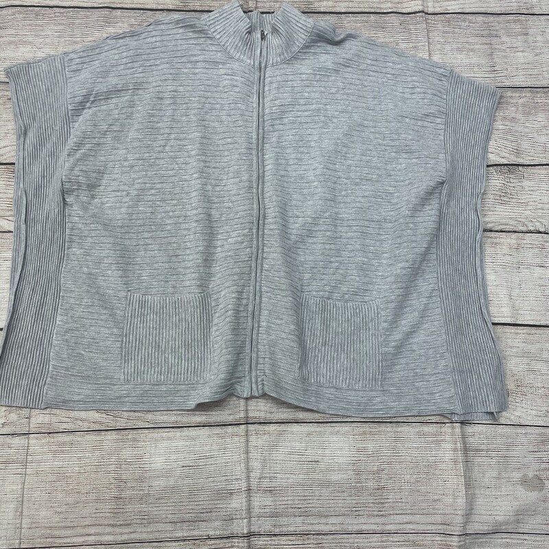 Jones Jacket/Poncho zip up the front longer style  grey, Size: L/XL