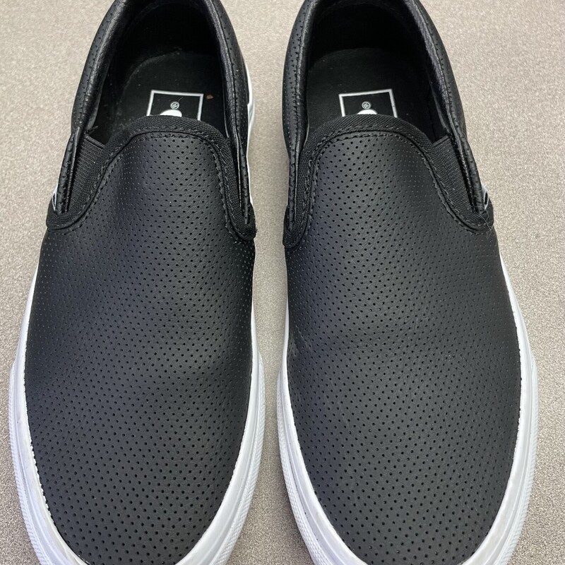 Vans Leather Slip On Shoe, Black, Size: 4Y Men
Women 5.5Y