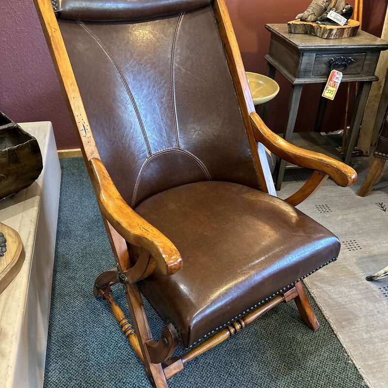 Leather Wood Frame Chair