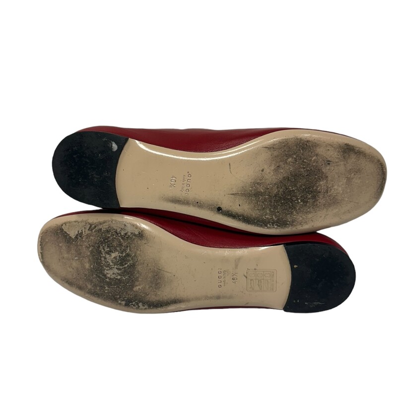 Gucci Willow Scalloped Flats<br />
 Red<br />
 Size: 40.5<br />
Code:426991