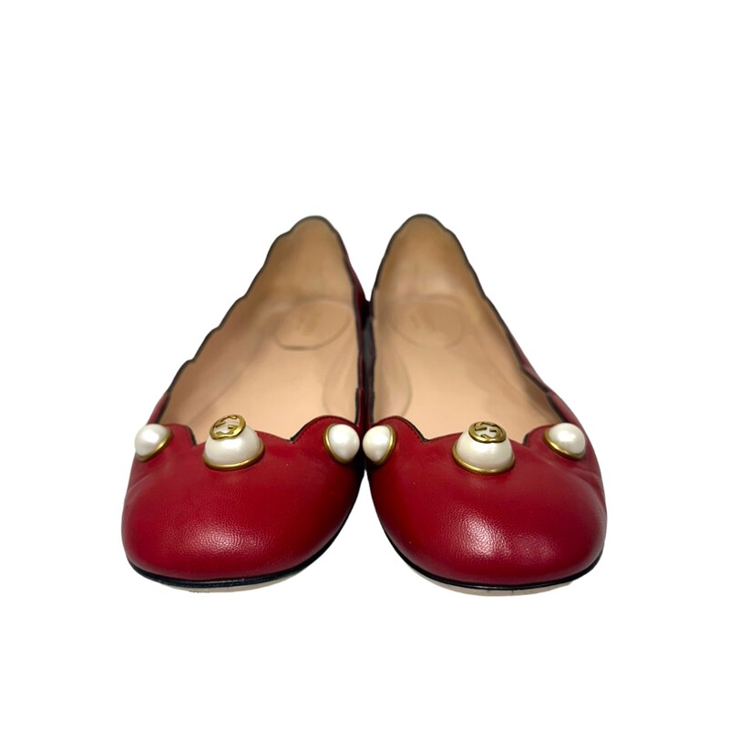 Gucci Willow Scalloped Flats
 Red
 Size: 40.5
Code:426991