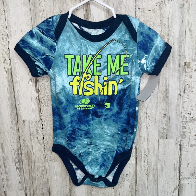 6/9M Take Me Fishing Ones, Blue, Size: Boy 0-9m