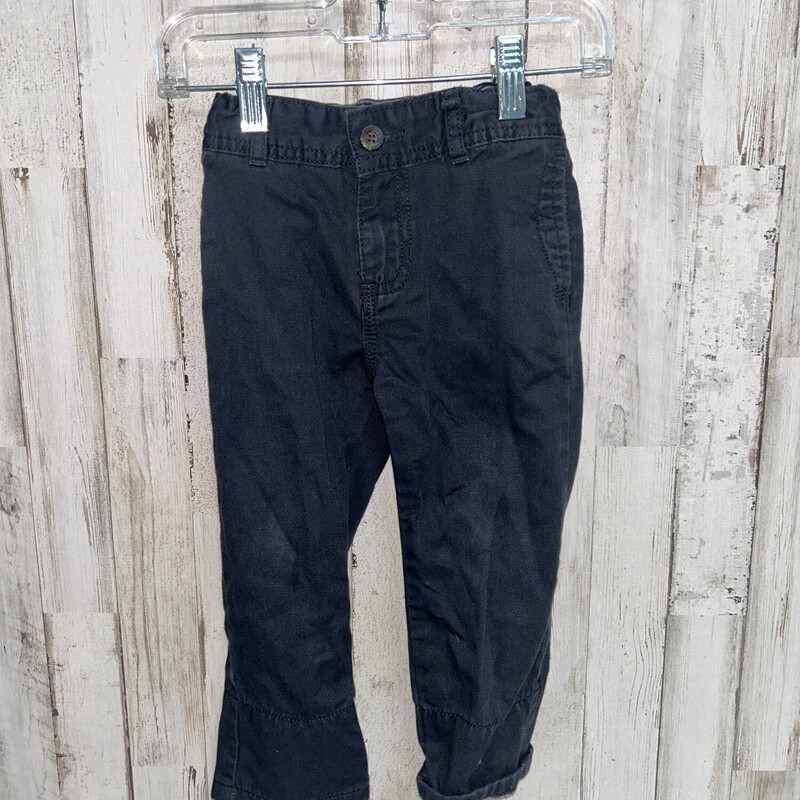 18M Black Button Pants, Black, Size: Boy 12-24m